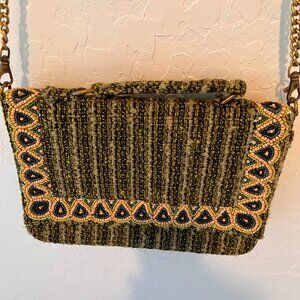America & Beyond Tweed Top Handle Crossbody w/Chain Strap- "The Dallas"